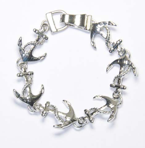 silver anchor bracelet