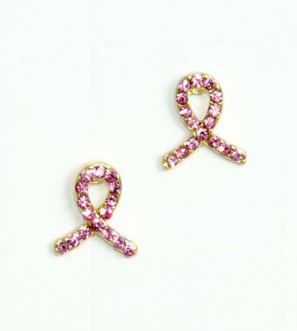 breast cancer ribbon earrings