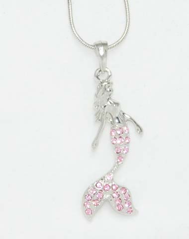 pink mermaid necklace