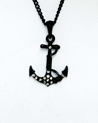 black anchor necklace