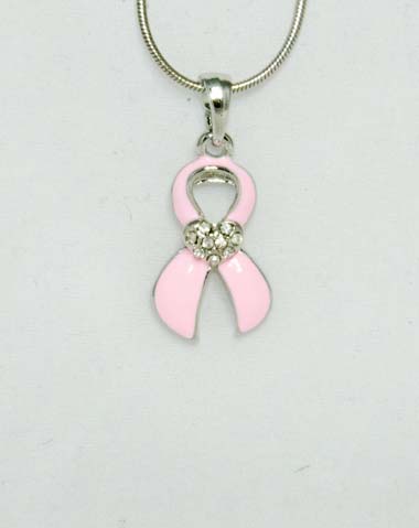 breast cancer ribbon necklace
