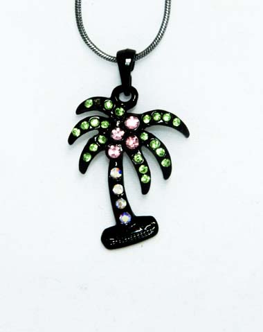 black palm tree necklace