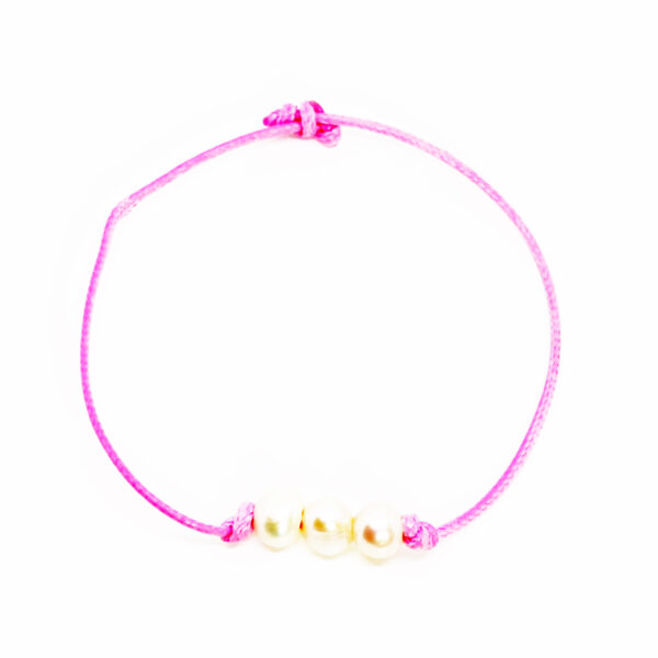 triple pearl pink bracelet