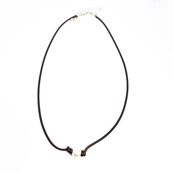 single pearl brown necklace