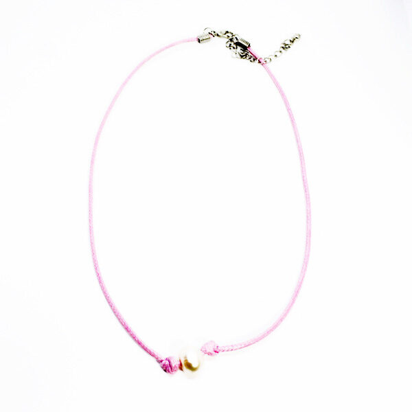 single pearl pink necklace