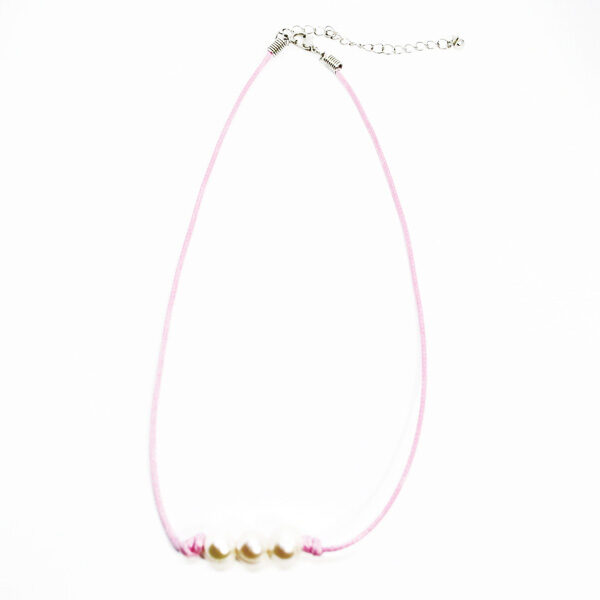 triple pearl pink necklace